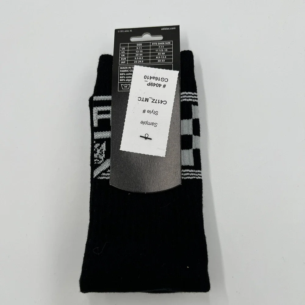 Adidas NHL Los Angeles Kings Crew Socks Mens Large Black Silver New